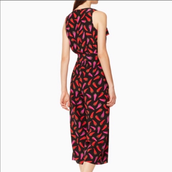 Kate Spade Hot Pepper Silk Jumpsuit Size 4 - Picture 3 of 9